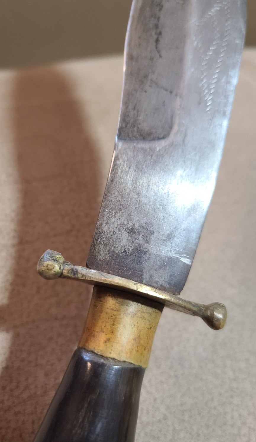 Vintage Scorpion Blade Antique Mexican Knife With Bull Horn Handle Circa 1890's