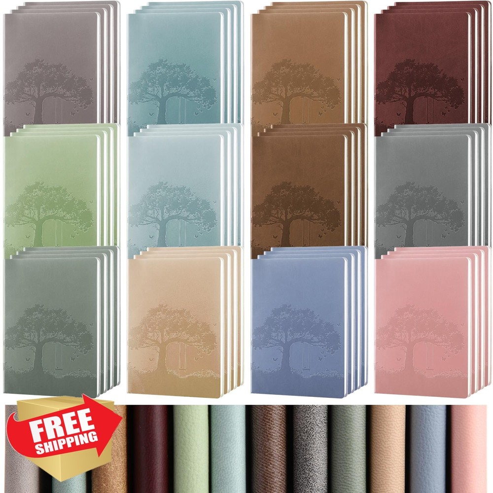 TaoBary 48pc A5 PU Leather Journals Lined Writing Notebook Bulk