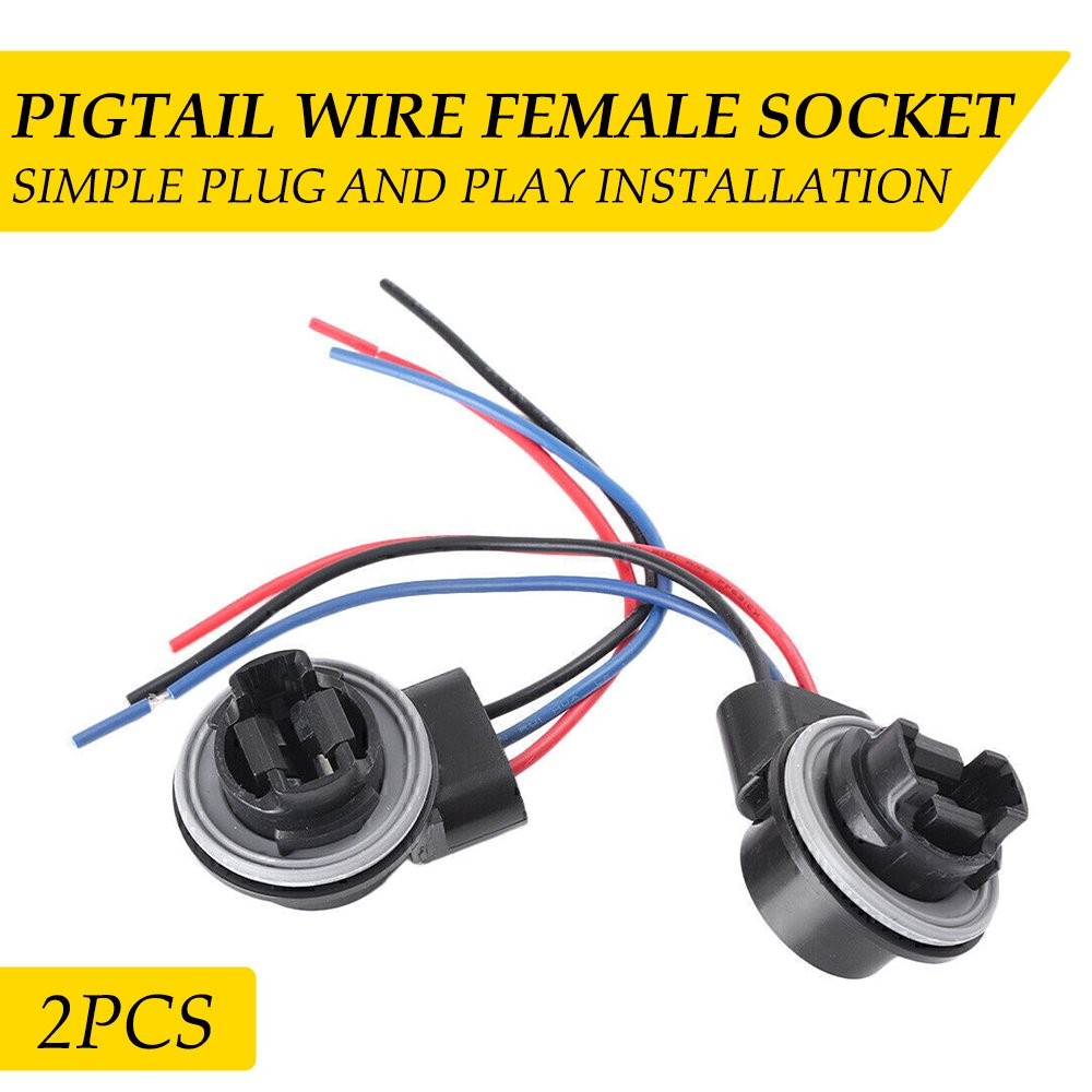 Universal Pigtail Wire Female Socket 3157 2 Harness Brake Stop Park Replacement