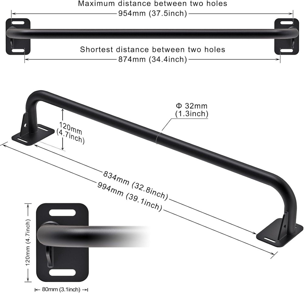 Heavy Duty Welded Pull Up Bar, Versatile Doorway Wall Wall Mount Pull Up Bar