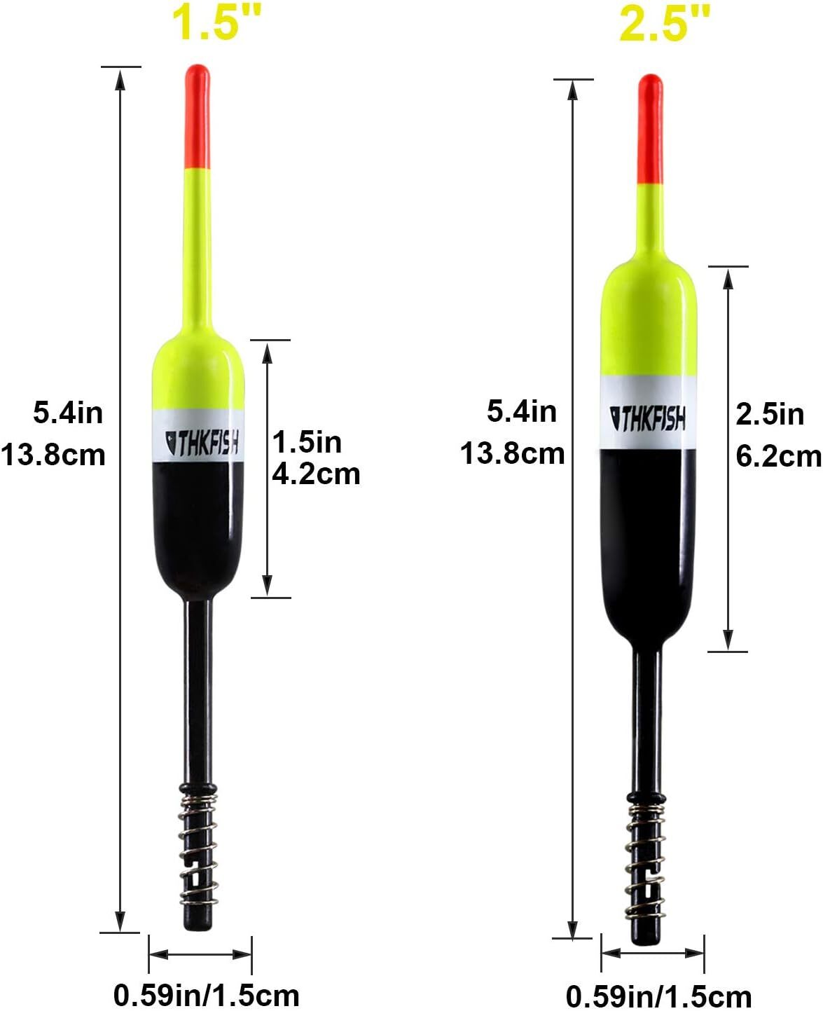 THKFISH 10pcs Fishing Floats Bobbers Balsa Wood Floats Oval Stick Spring Floats