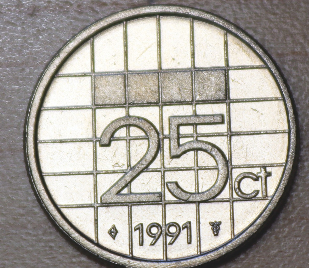 1991 Netherland 25 Cents Unc.