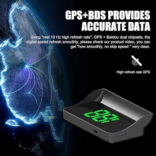 1 PC Heads Up Display, Large Font Digital Speedometer Projector, Plug and