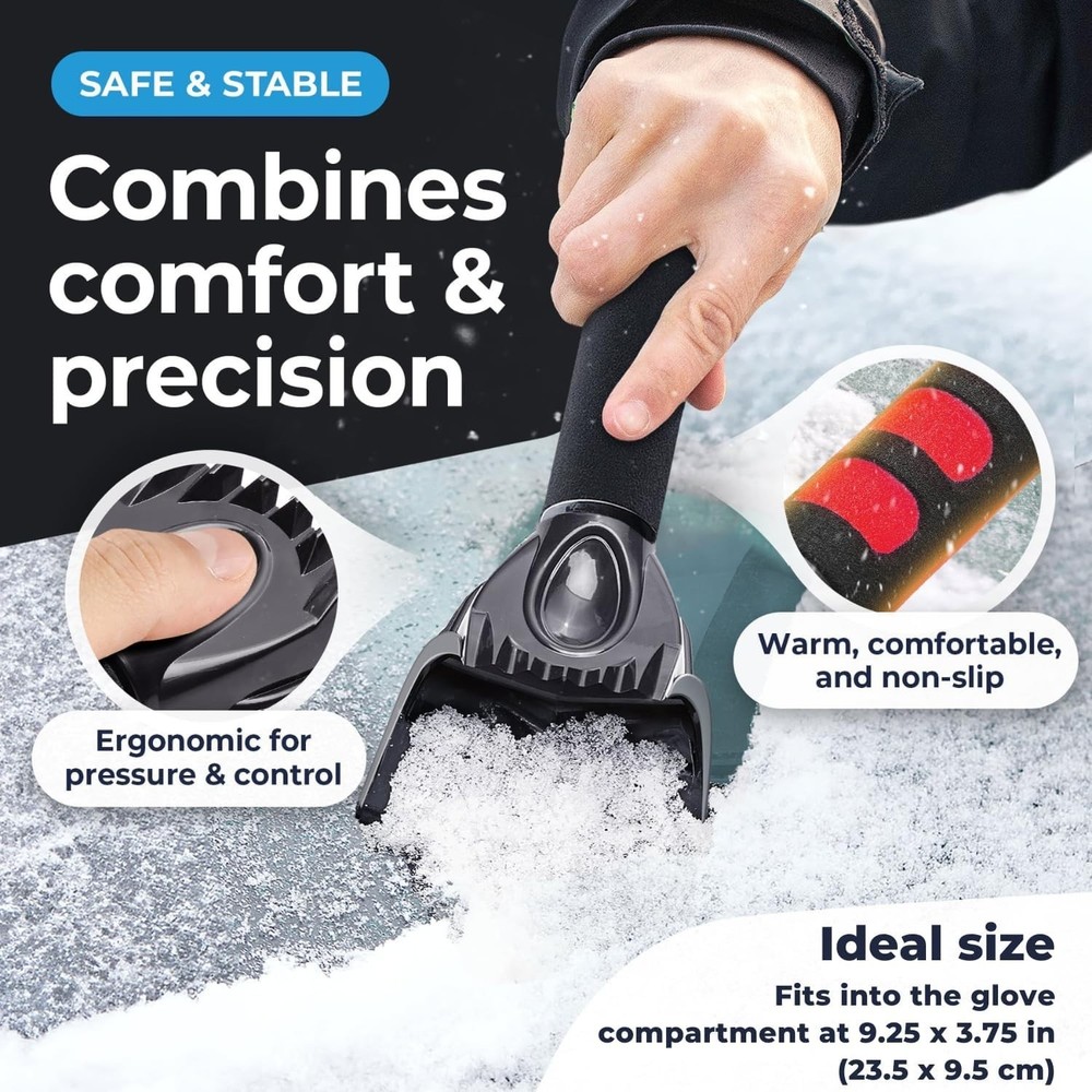 Heavy Duty Car Ice Scraper Snow Remover Windshield Ergonomic Handle