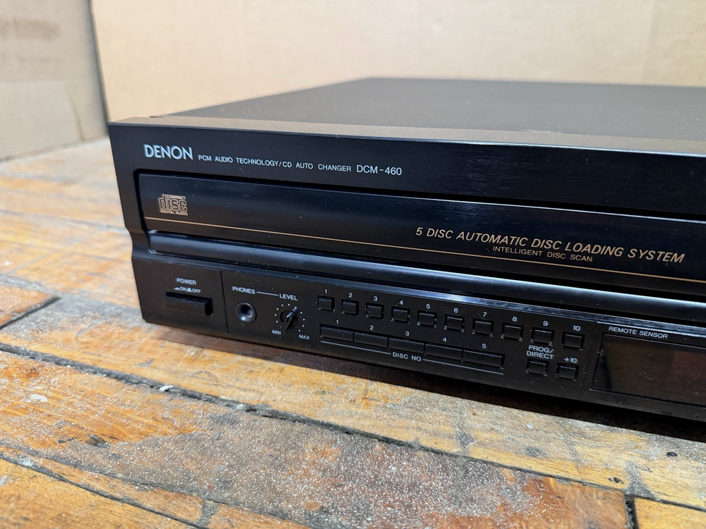 Denon DCM-460 5 Disc CD Auto Changer PCM Audio Alpha Processing Tested Works