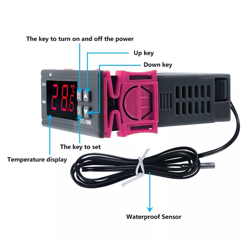 STC-1000 AC 110V-220V Digital Temperature Controller Thermostat With Sensor x2