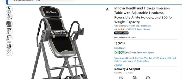 inversion tables for back pain