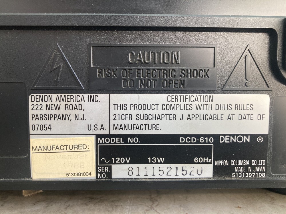 Denon DCD-610 PCM Audio Super Linear CD Player .*AUDIOPHILE!*