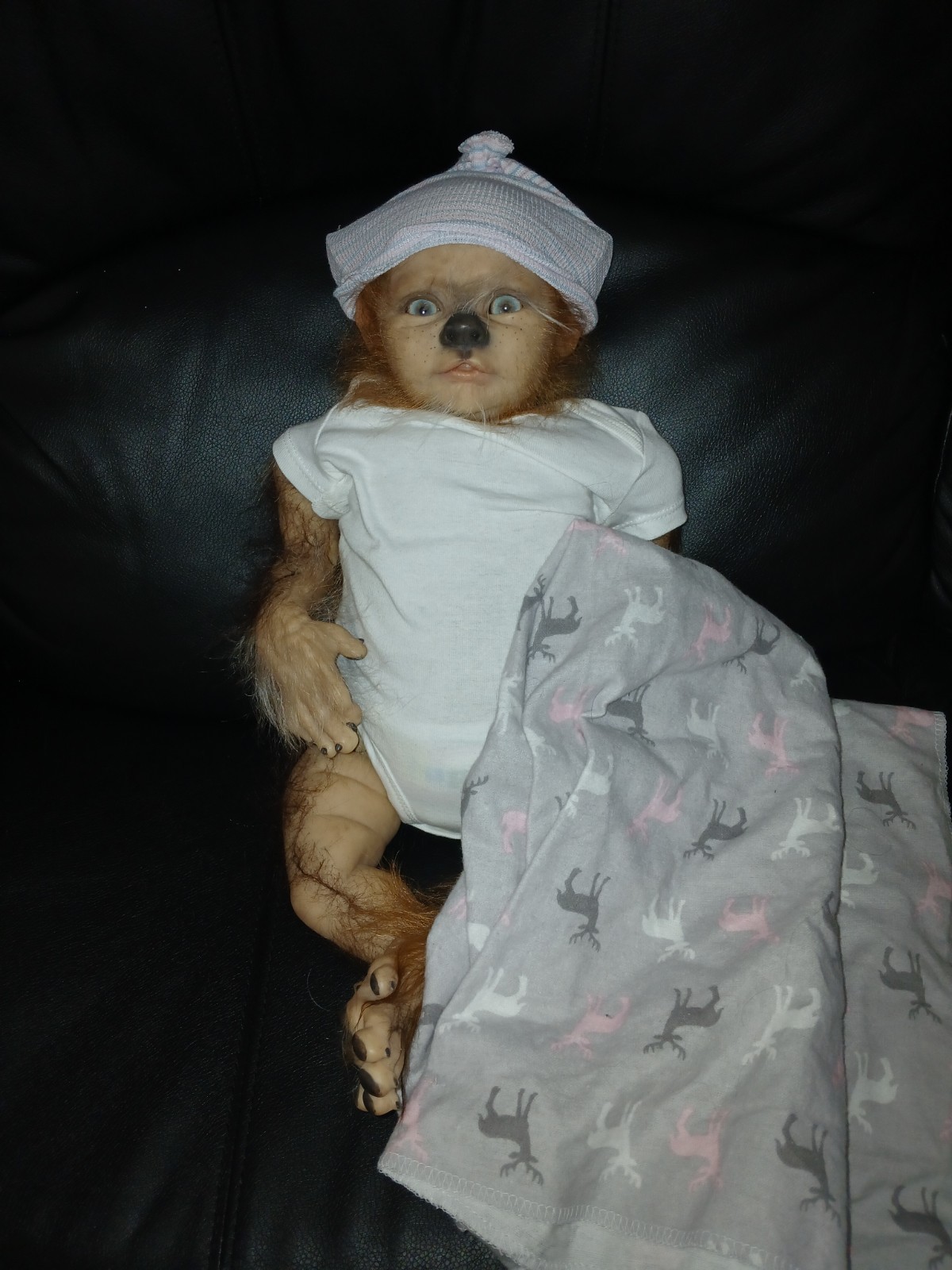 werepup reborn babydoll with birth cert/COA/DM-H Studio, LLC painted & rooted