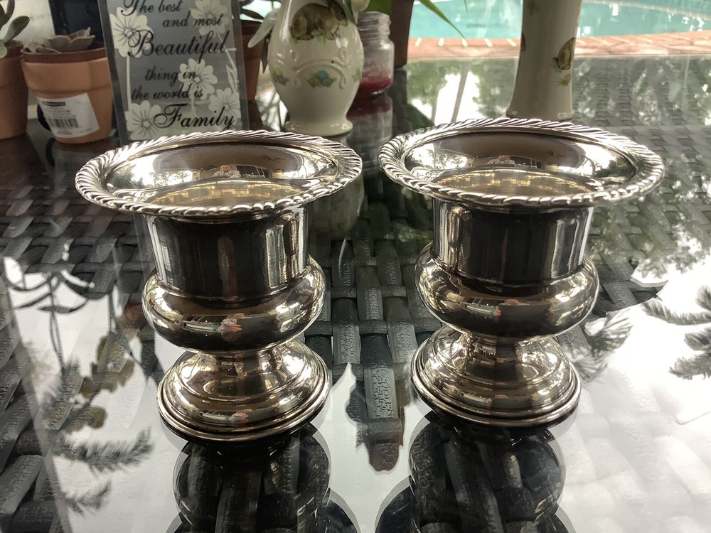 2 STERLING SILVER N.S. CO. TOOTH PICK HOLDERS (PAIR)