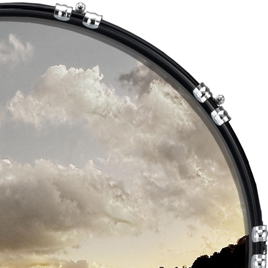 20" Custom Bass Kick Drum Front Head Graphical Field Track