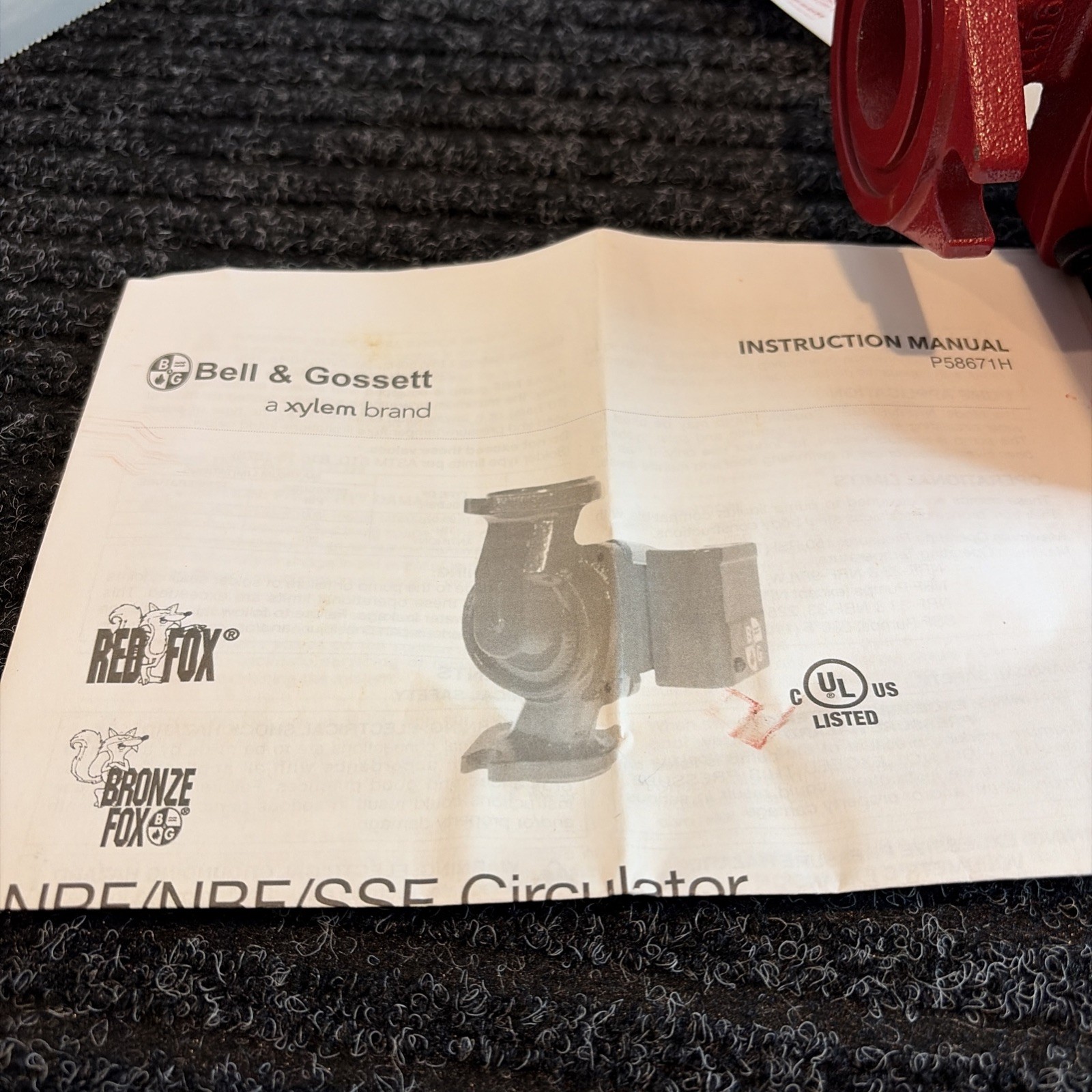 Bell & Gossett 103251 1/25 HP, NRF-22 Red Fox Circulator Pump - NEW