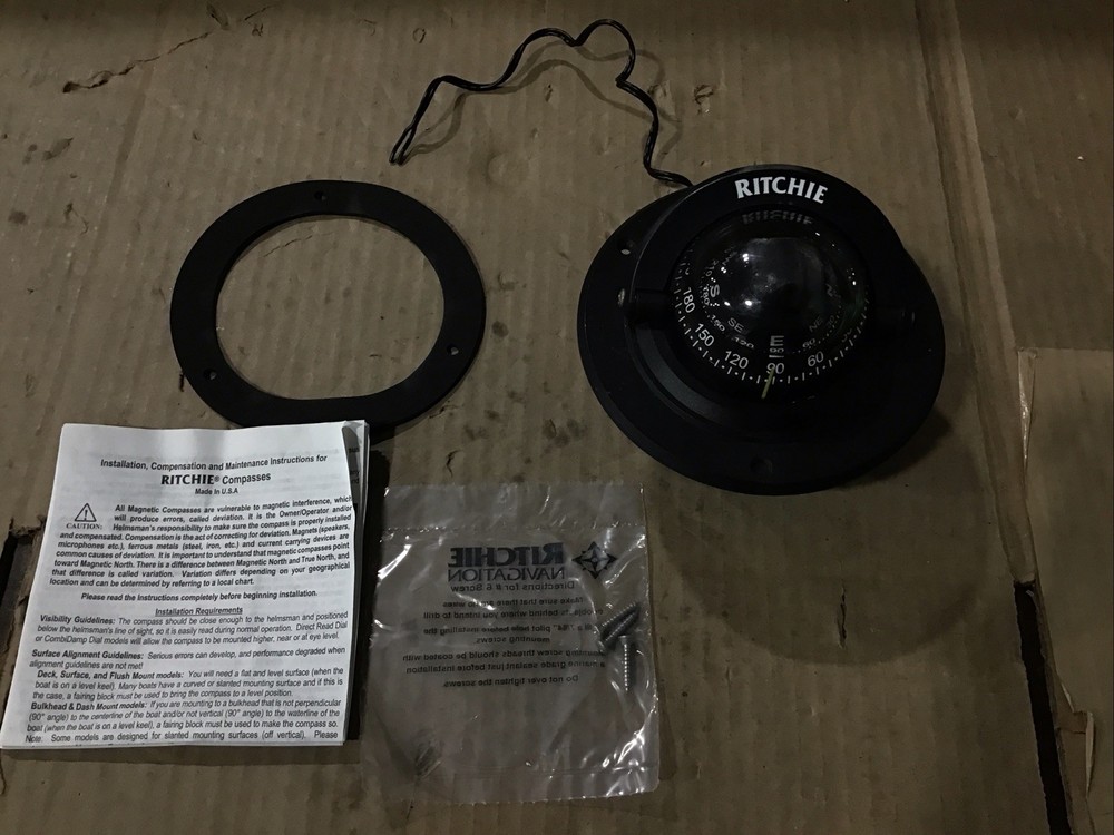 Ritchie Explorer Compass (Flush Mount) Black F-50 ( Open Box / Stains )