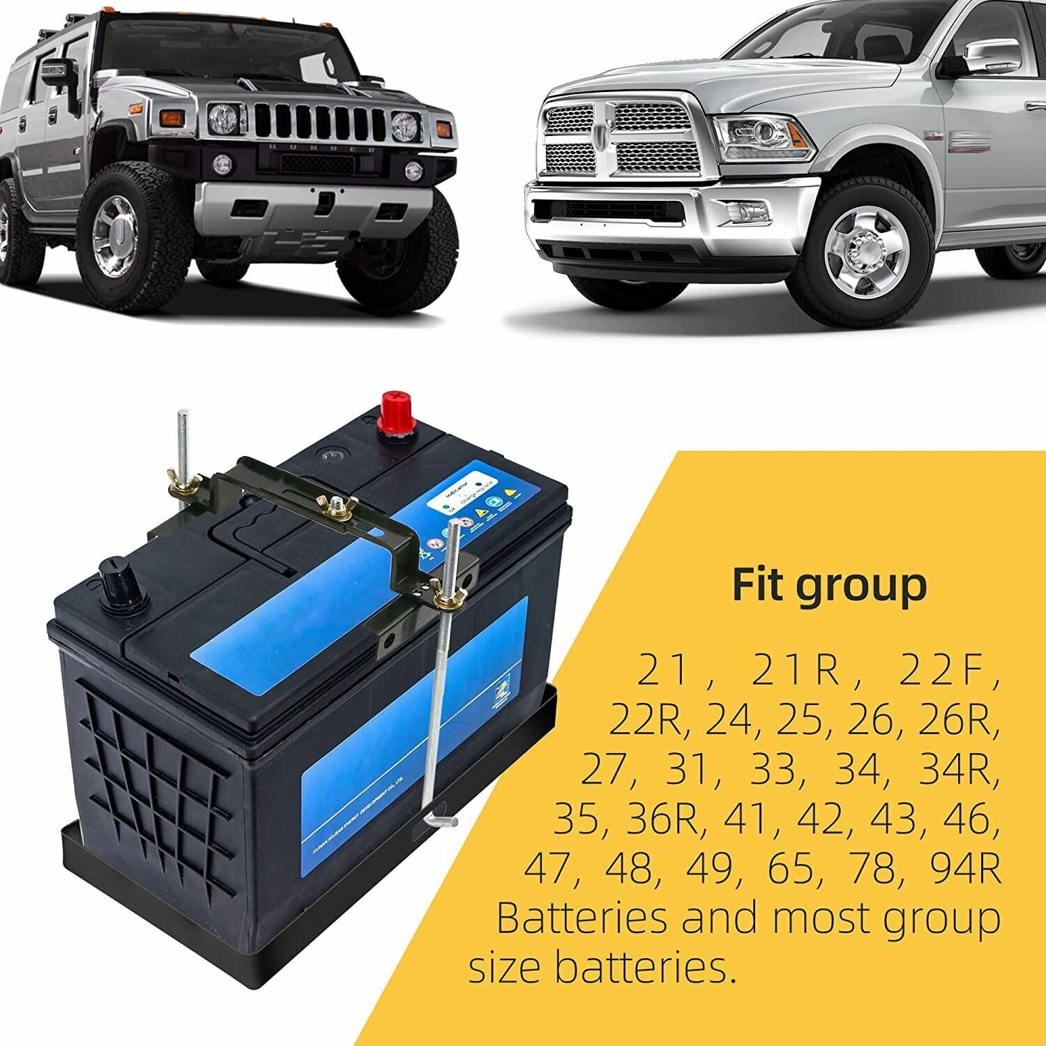 9'' 23cm Battery Hold Down Universal Holder Crossbar Bolt for Car SUV Adjustable