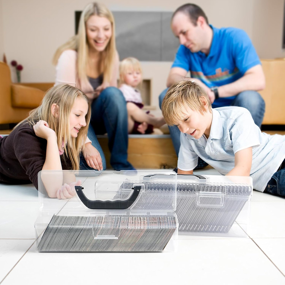 Trading Card Storage Box 2 Pack Large & Small Holder Cases for Toploader & Stand