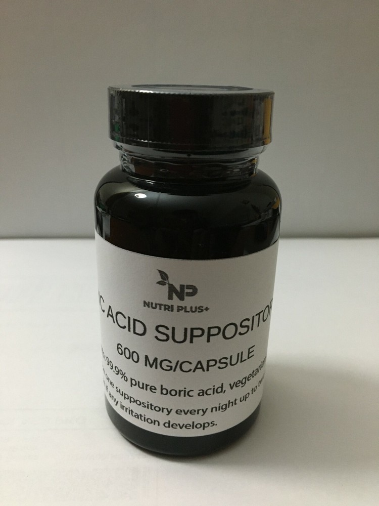 Boric Vaginal Suppositories 600 MG - 60 Capsules