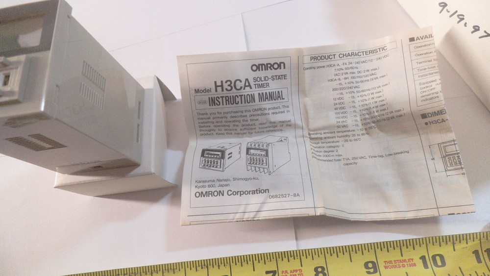 Omron H3CA-8 solid state timer 24vdc