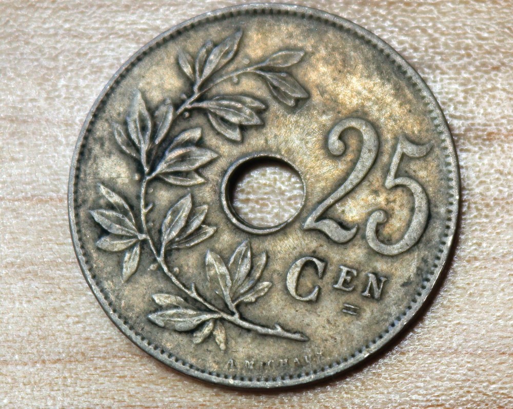 1928 Belgium 25 Centimes Dutch text