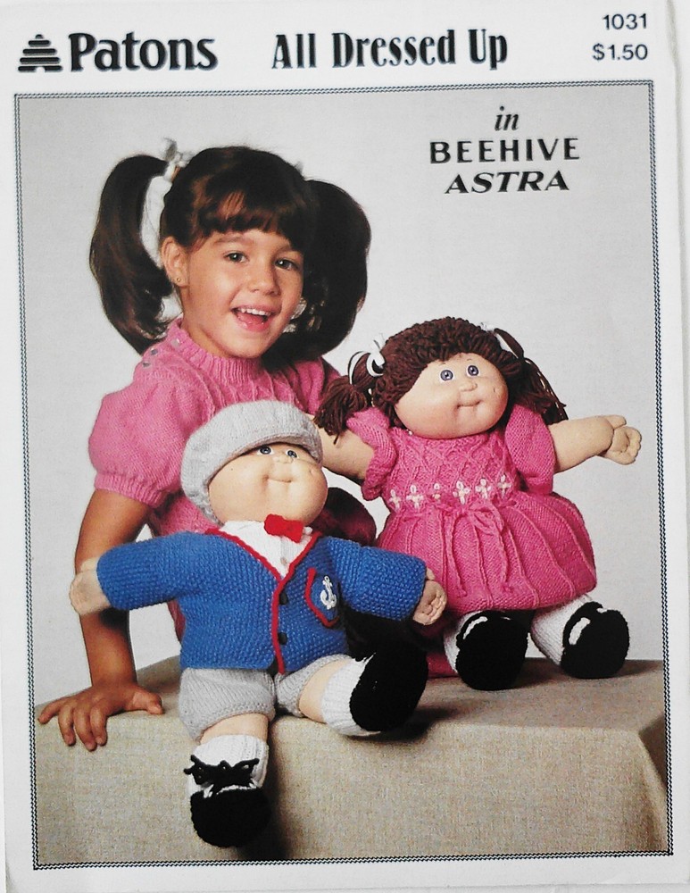 Patons All Dressed Up Soft Sculptured Cabbage Patch Doll Knitting Patterns