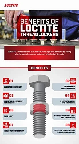 Loctite Threadlocker Red 271 Heavy Duty Adhesive for Large Fasteners 50 mL 10 pc