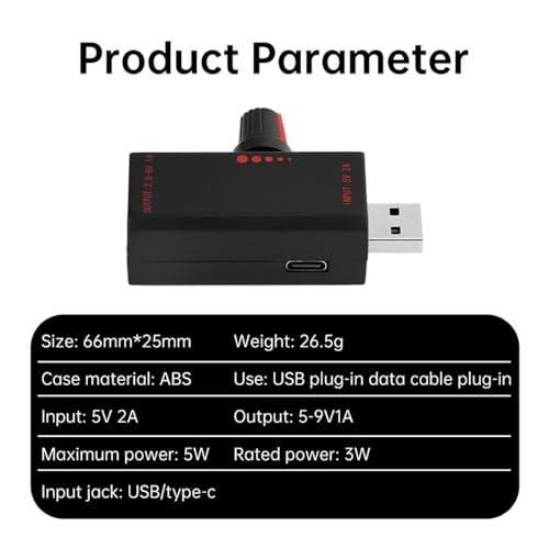 USB Fan Speed Controller PWM Motor Controller with DC Motor Speed Control, 5V