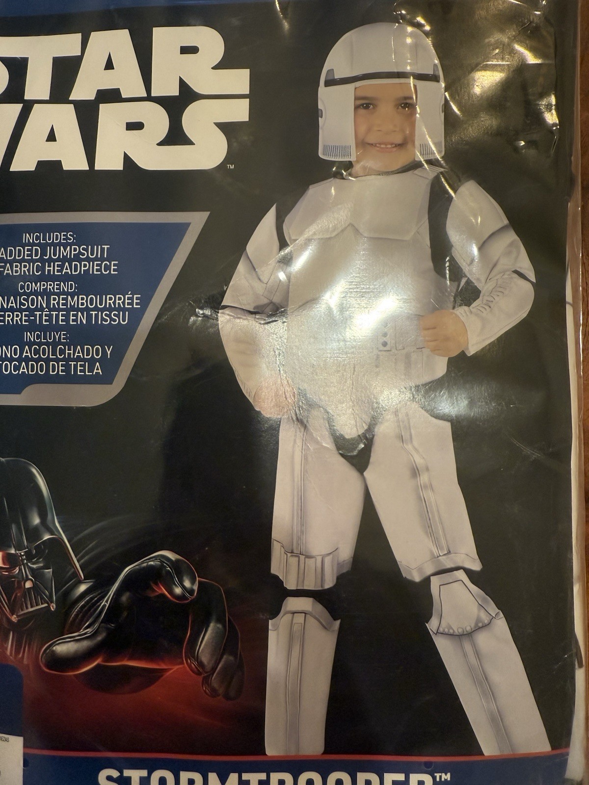 STAR WARS Stormtrooper Padded Jumpsuit Headpiece Costume Toddler 3T-4T *NEW*