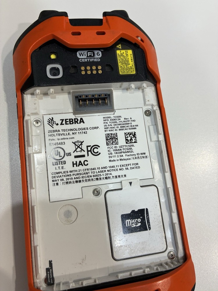 Zebra TC520L Barcode Scanner Mobile Computer TESTED Android WiFi New Battery