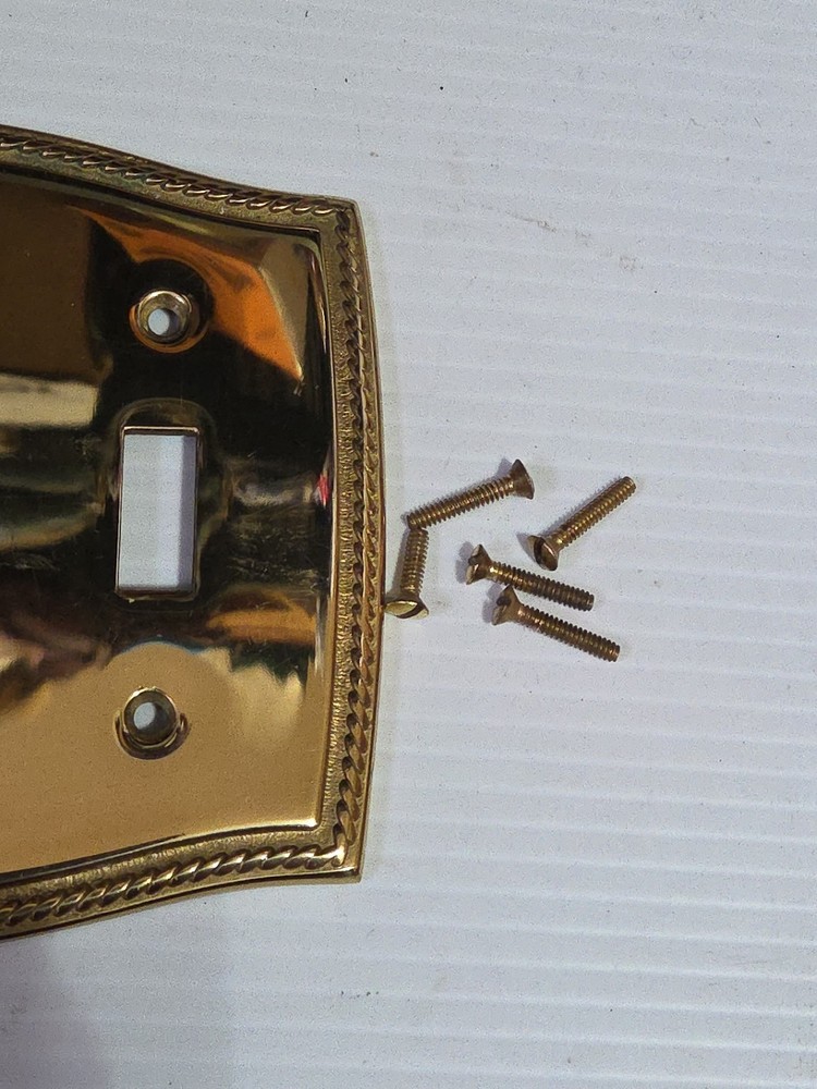Brass Switch Outlet Combination Wall Box Plate Cover Double Switch Plug Combo