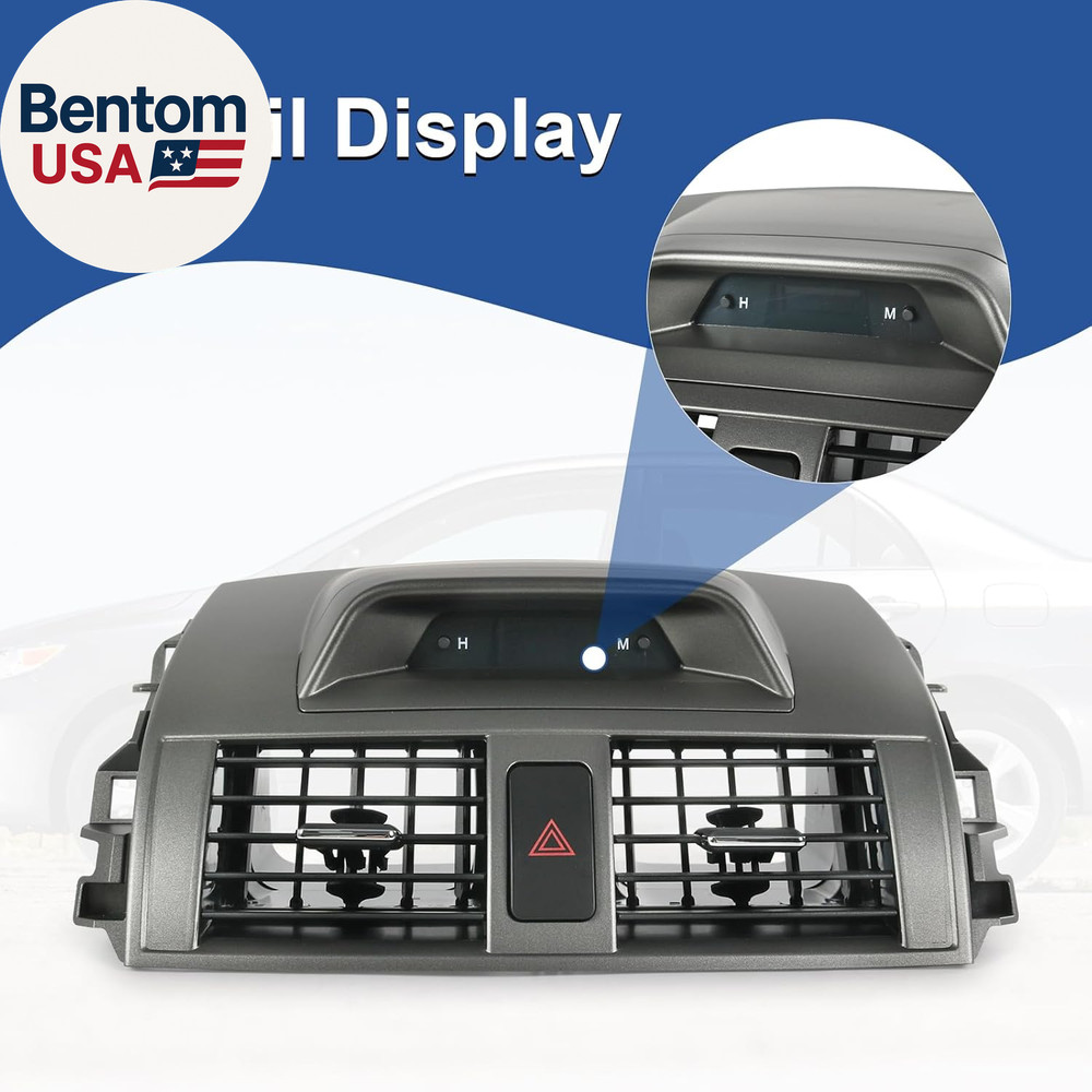Center Dash A/C Outlet Air Vent Panel with Emergency Switch Clock Button Compati