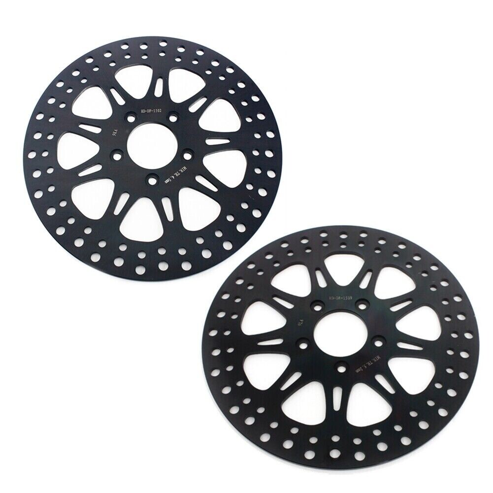 Front & Rear 11.5" Brake Rotors Pads Dyna Wide Glide Super Glide Low Rider 00-05
