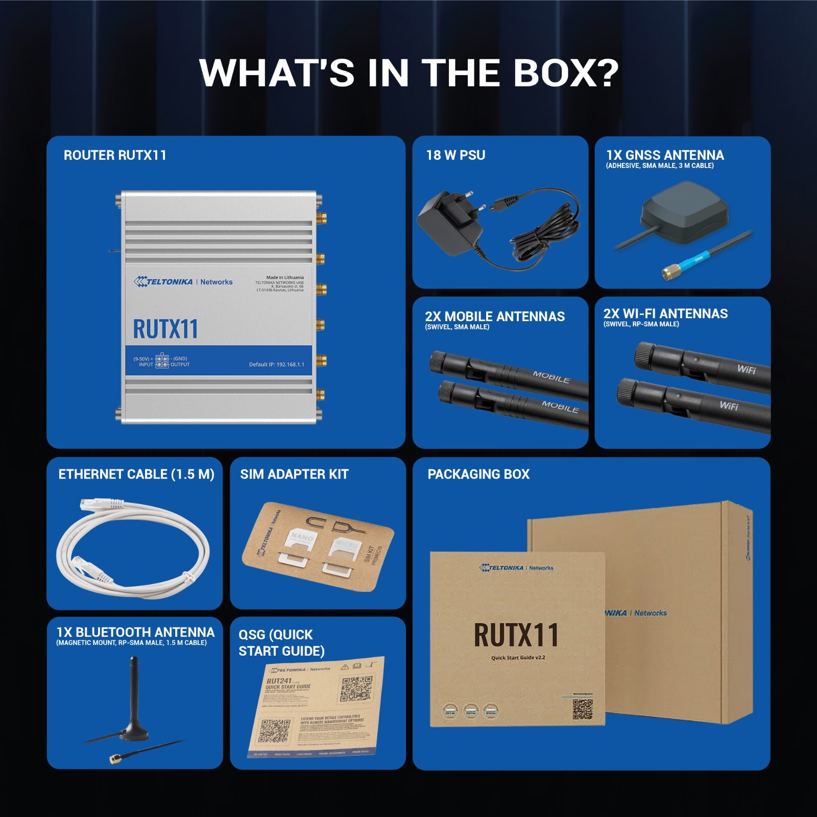 Teltonika RUTX11 LTE Wifi Cellular Router - 4G LTE (CAT6) TELRUTX11100400