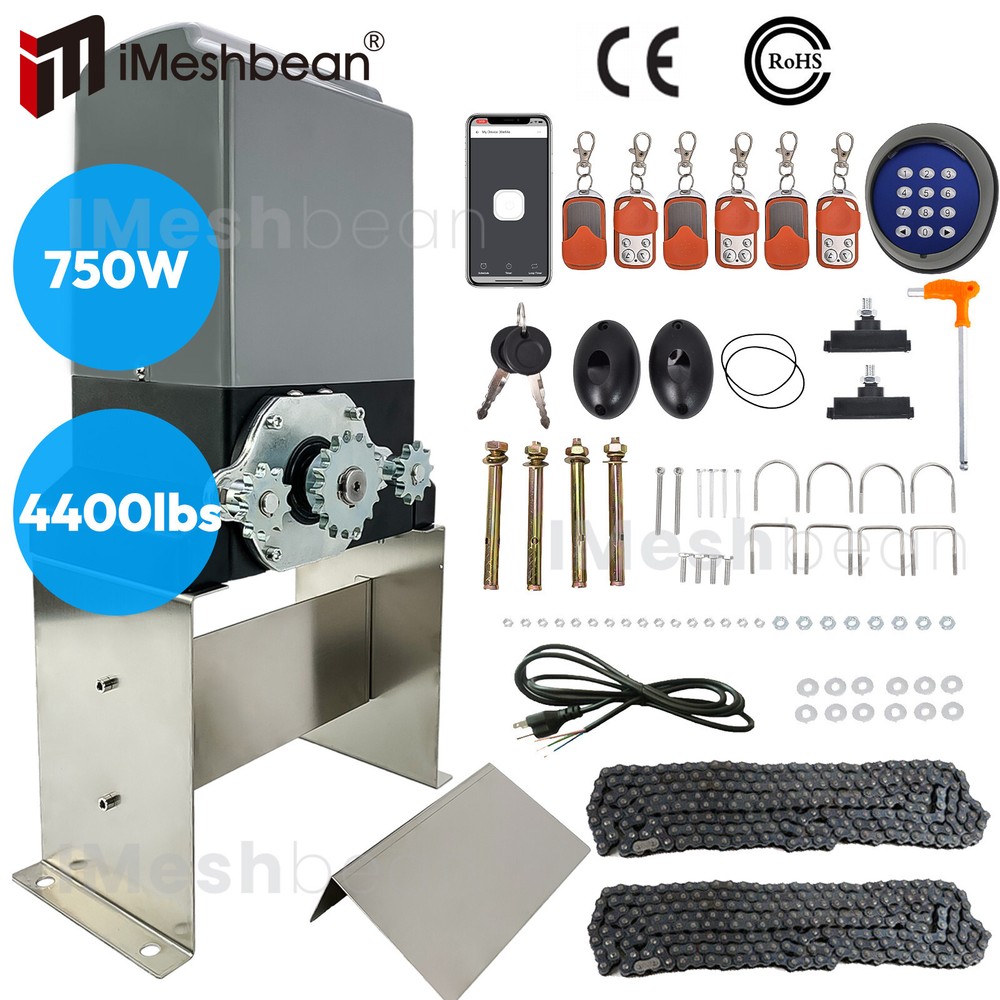 4400lbs Automatic Sliding Gate Opener Door Operator 6 Remotes+Keypad+APP Control