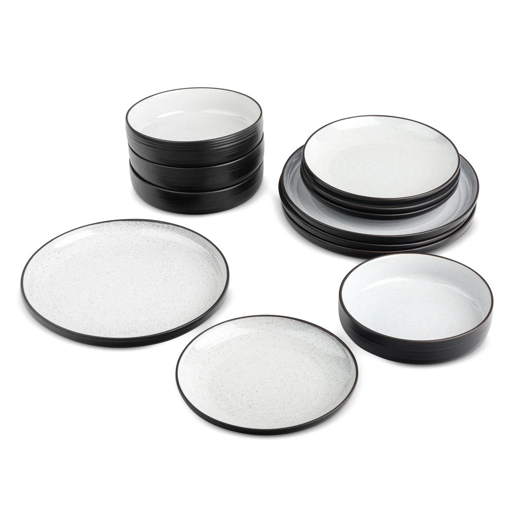 VIPRB-WML019R 12-Piece Ceramic Dinnerware Set, Beth Collection