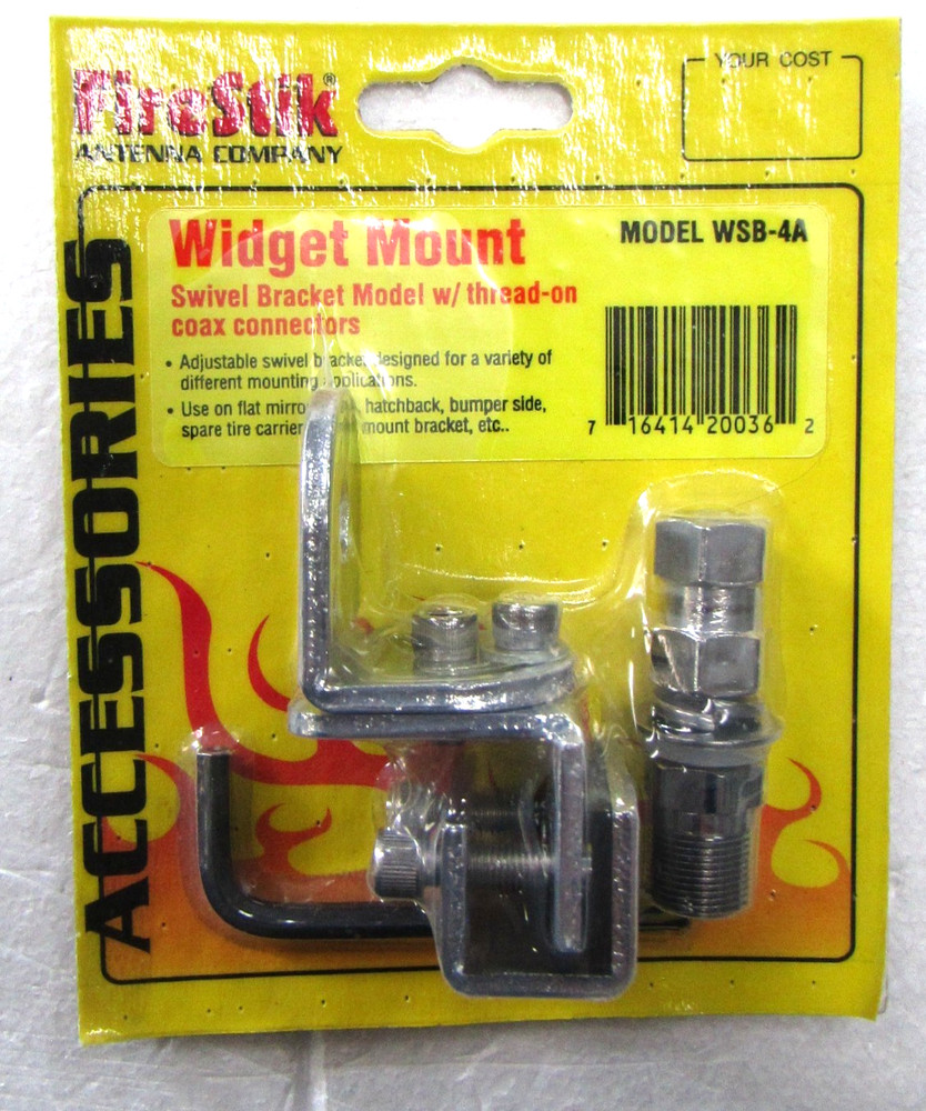 FireStik WSB-4A Antenna Mount Bracket CB Radio Ham Widget w/ Thread-On Coax Stud