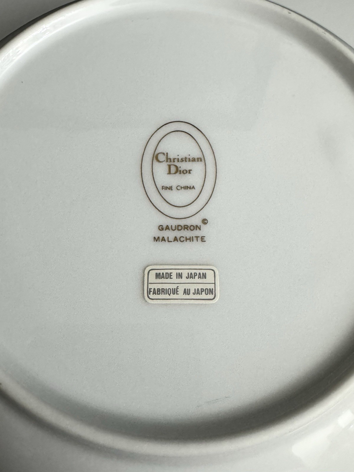 CHRISTIAN DIOR GAUDRON MALACHITE 5 Piece -Place Setting Plate Bowl Cup VINTAGE