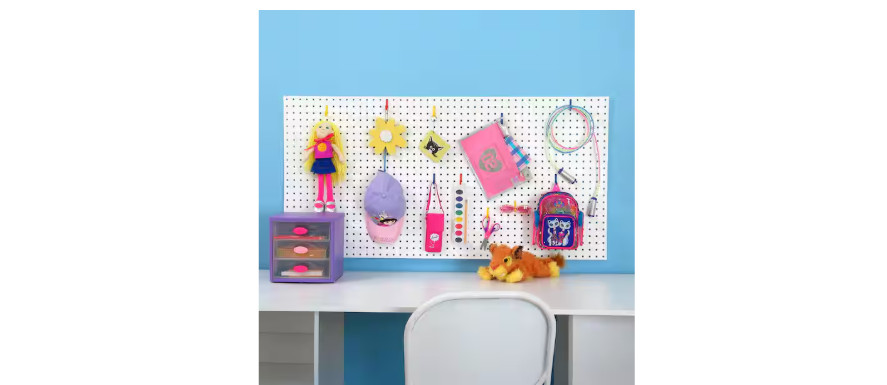 48 in. H x 24 in. W White Pegboard