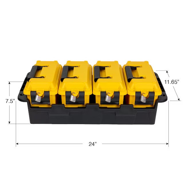 Heavy Duty Stackable Tool Box AMMO Organizer Case, 4 Compartment Water Resistant