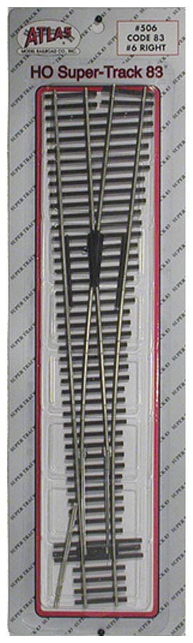 Atlas HO Scale Code 83 #6 Right-Hand Super Turnout/Switch Model Train Track