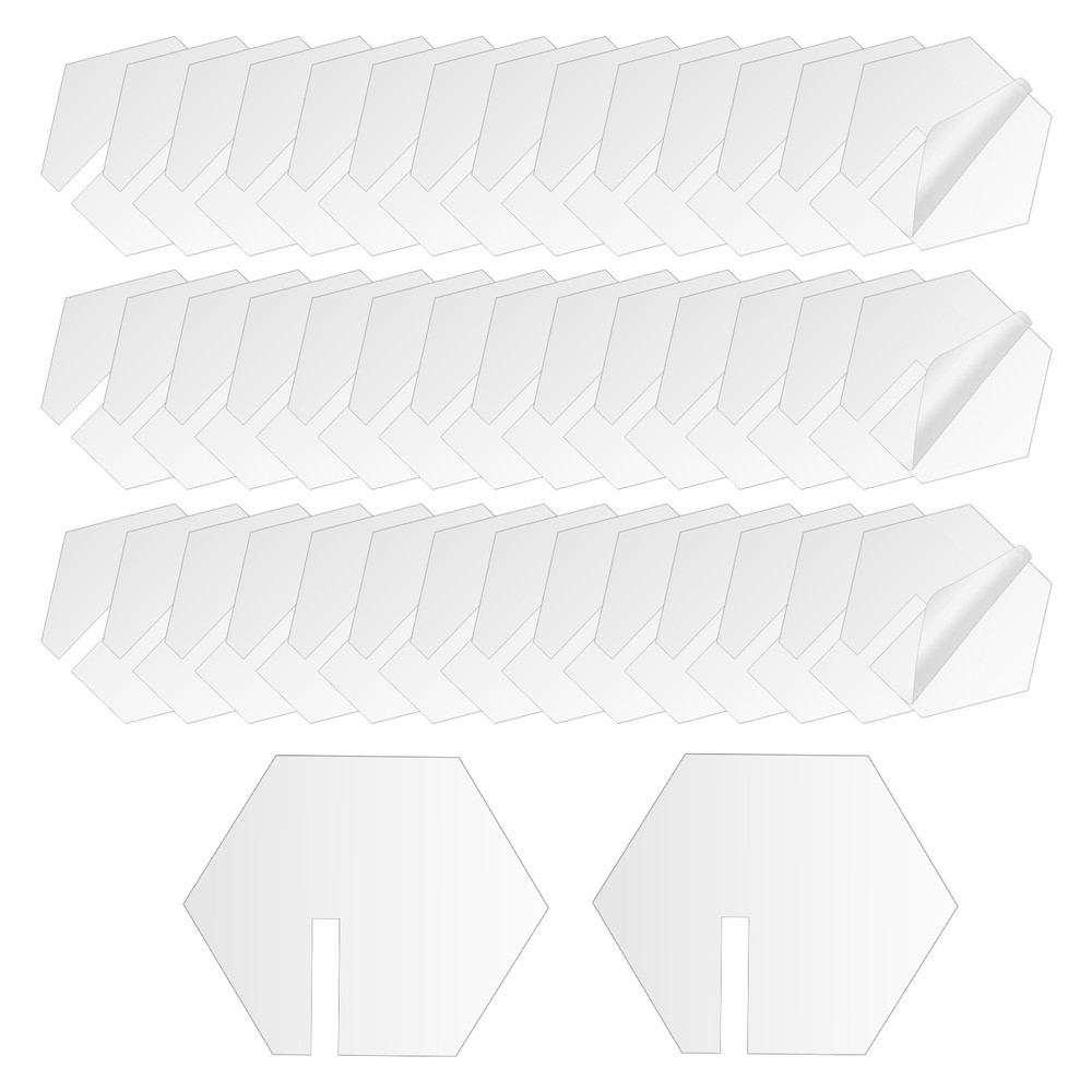 60 Acrylic Beverage Labels, Hexagonal Party Shape, Transparent