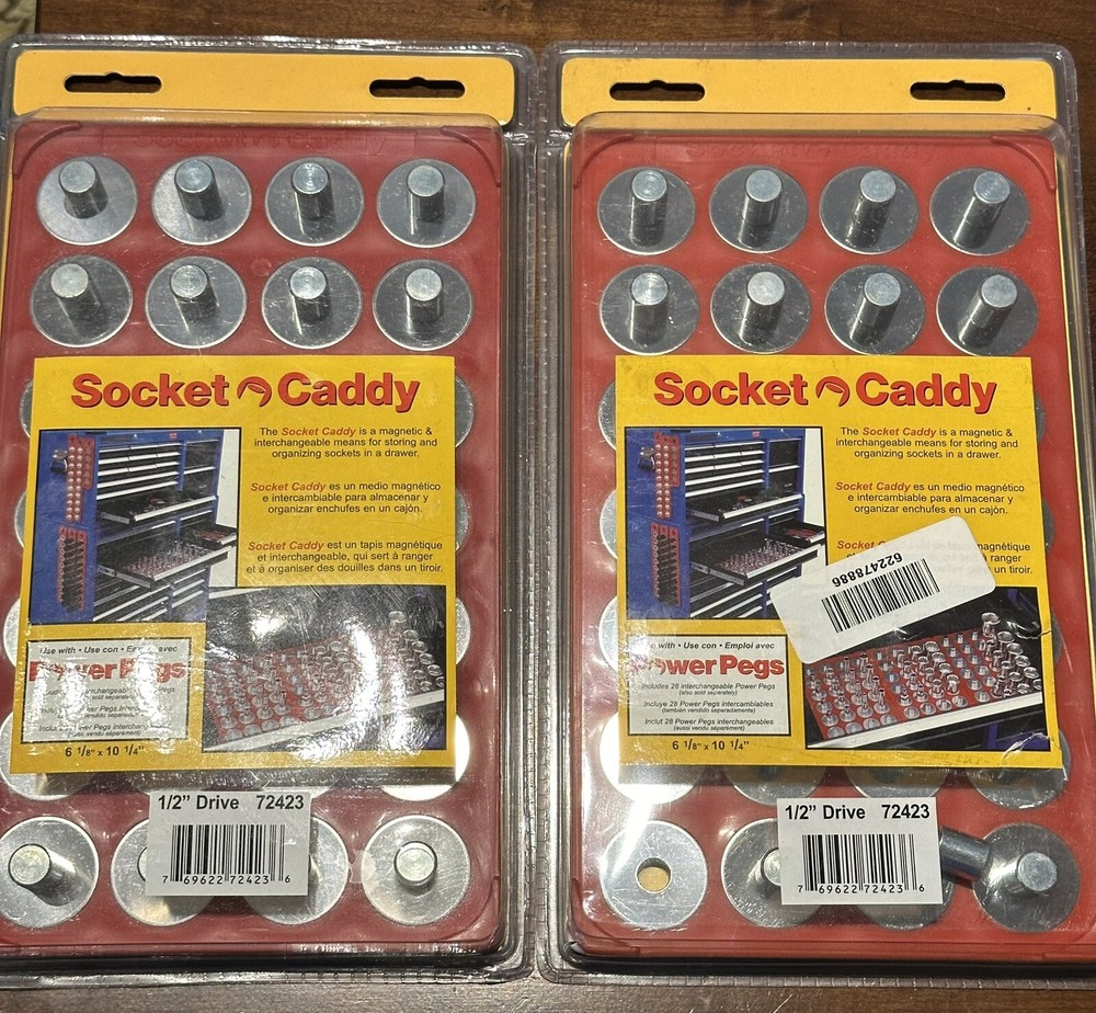 Socket Caddy & 28 Interchangeable Pegs 1/2" drive