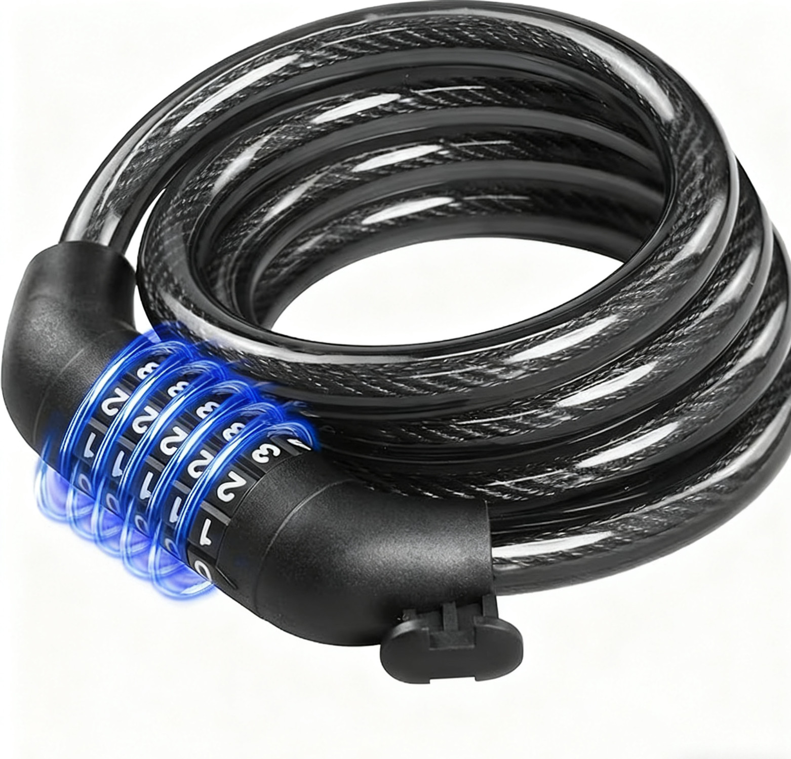 Bike Lock Cable with Combination Bike Lock Cable Anti-Theft Security Black US