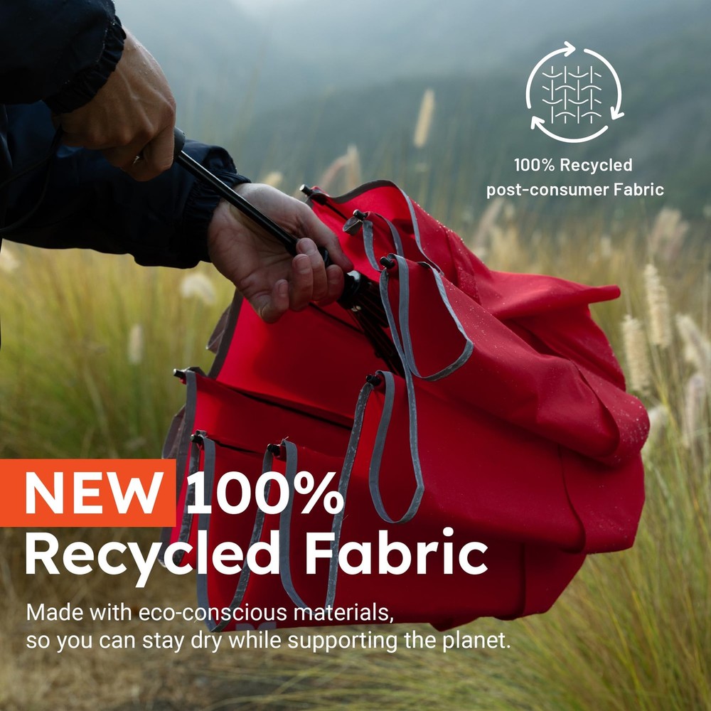 Premium Collapsible Travel Umbrella Windproof, Compact, Easy Auto Open Resi...