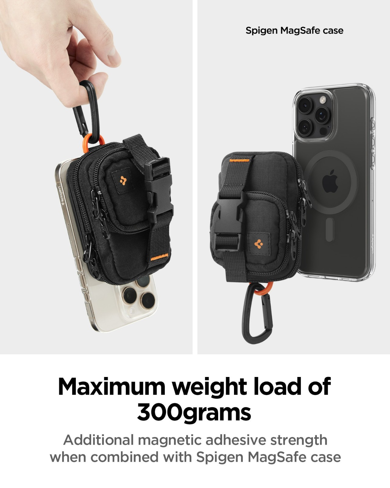 Spigen Snap Zip Pouch | EDC Mini MagSafe Backpack Organizer Card & AirPod Holder