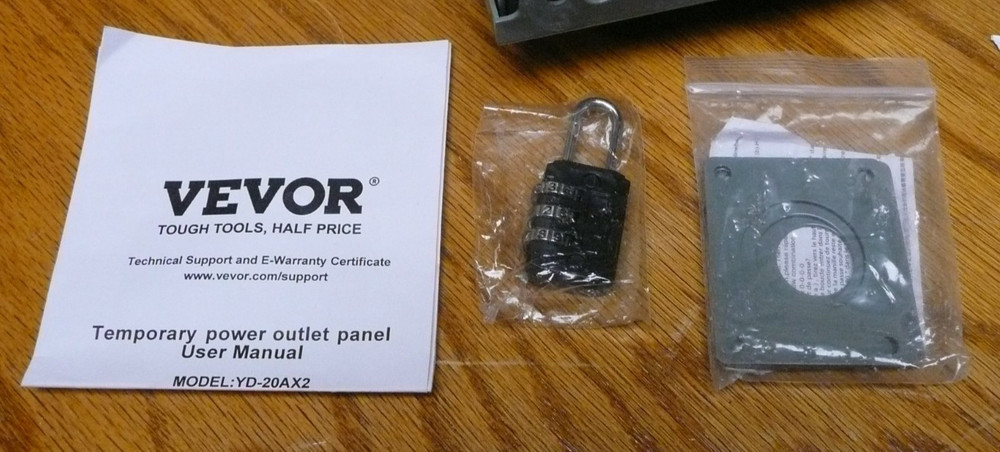 Vevor Temp Power Outlet Panel 20 Amp RV EV Electrical Outlet Panel YD-20AX2
