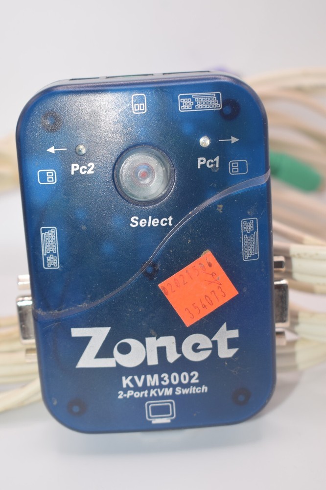 Zonet KVM3002 2-Port KVM Switch with Cables