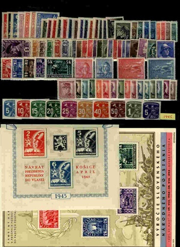 Czechoslovakia 1945   MNH Year set