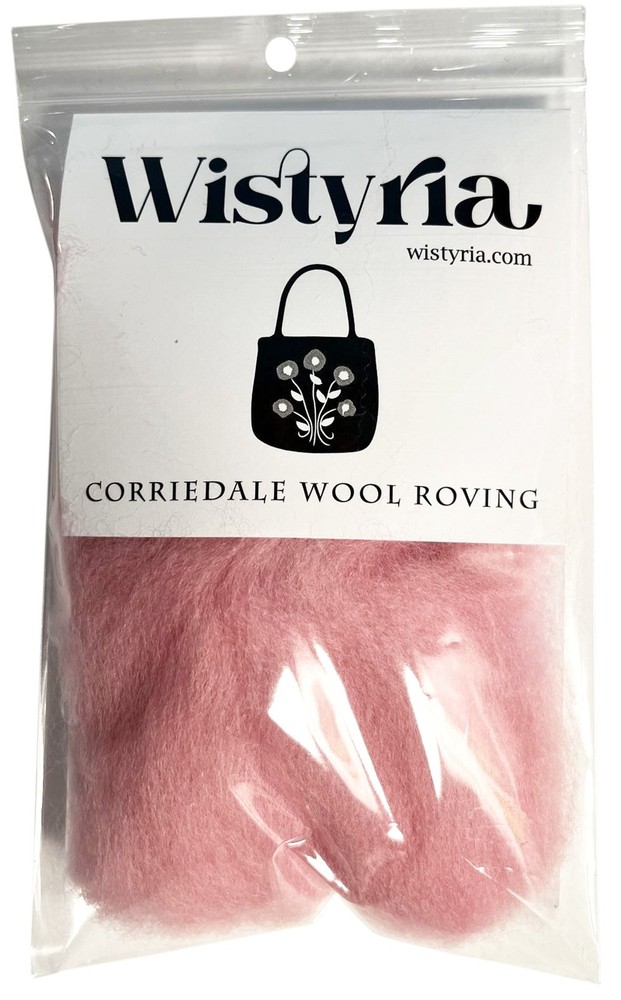 Wool Roving 12" .22oz Soft Pink