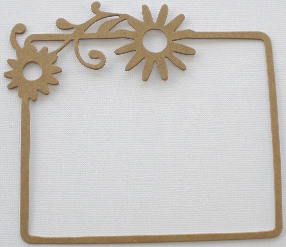 {4} *FLORAL FRAME* Bare Picture Frames Chipboard Die Cuts - 4 7/8"