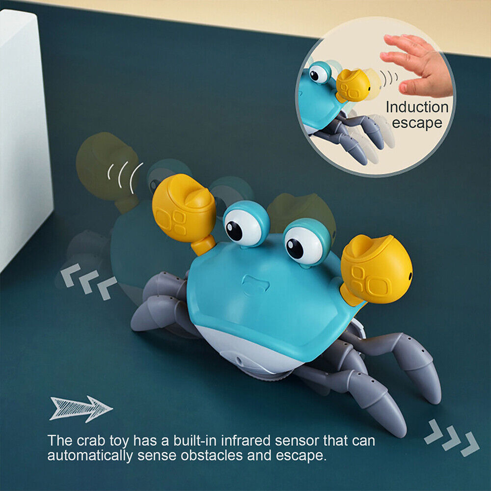 Hot Sensing Crawling Crab Baby Toy Light Projection Simulation Interactive Toys
