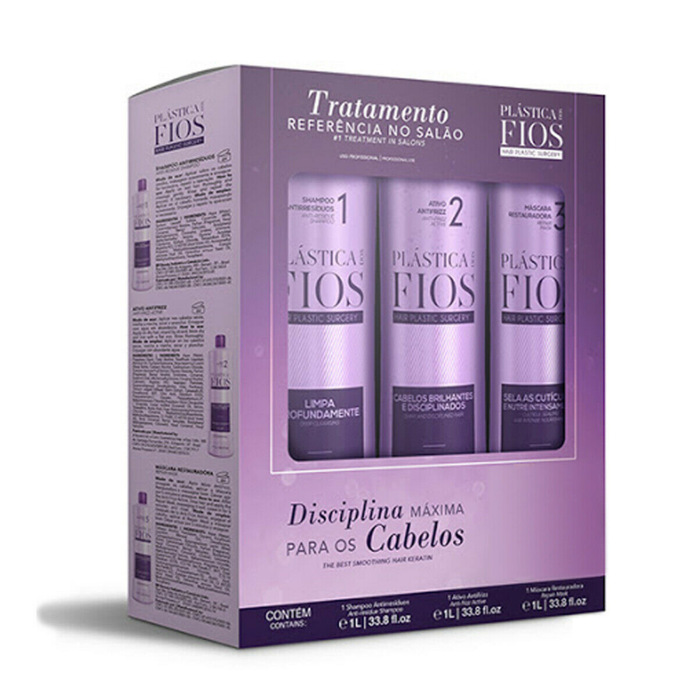 Cadiveu Plastica dos Fios Straightener Brazilian Keratin Hair Treatment 3x 1L